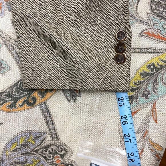 ORVIS Mens Tan Silk Viscose 3 Button Sport Coat Blazer 42R - Picture 8 of 12